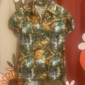 Safari Animals Print button down Shirt